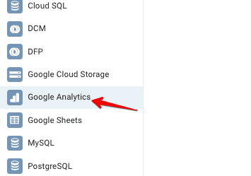 select google analytics source 
