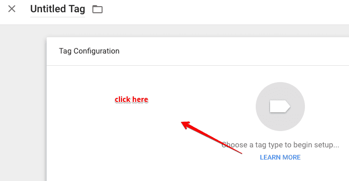  click tag configuration 