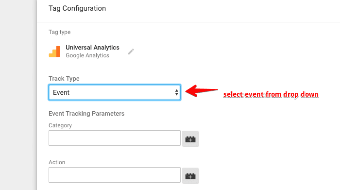  select track type as event 